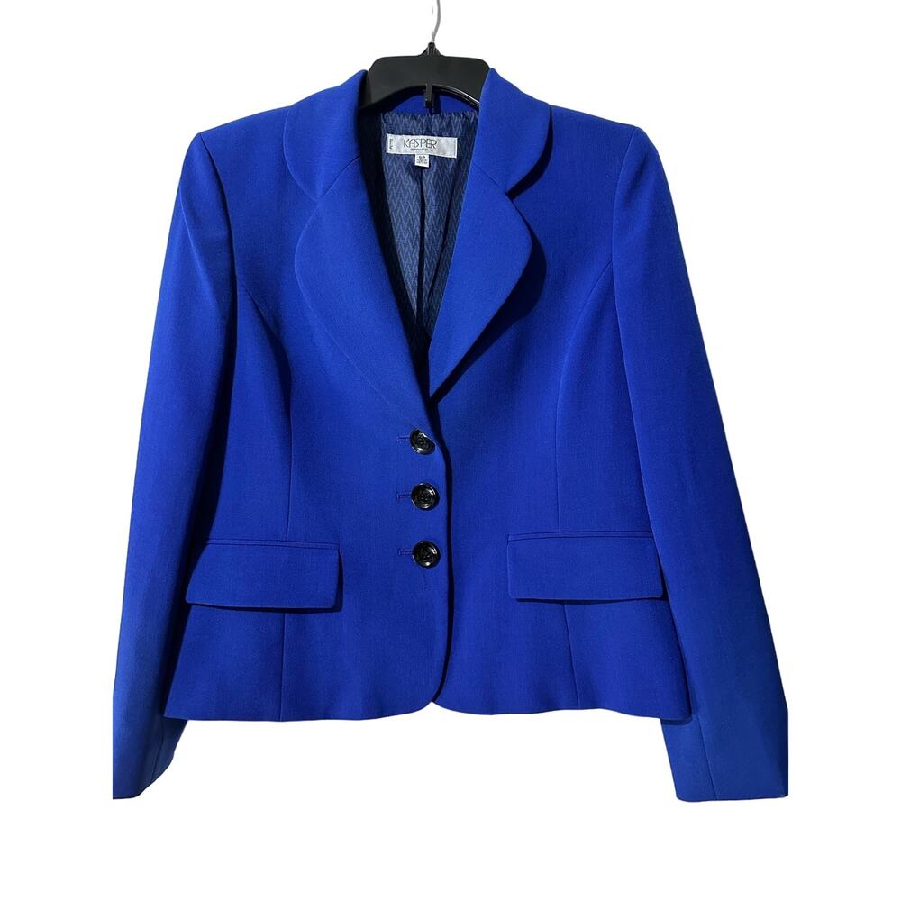 Kasper Women’s Sz 8P Blue Blazer long sleeve